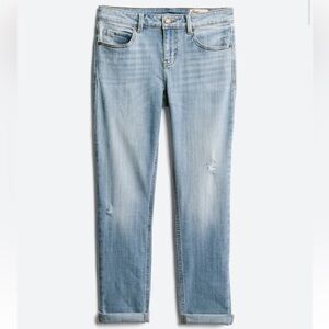 Cosmic Blue Love Adrianne Distressed Boyfriend Jeans, Size 32